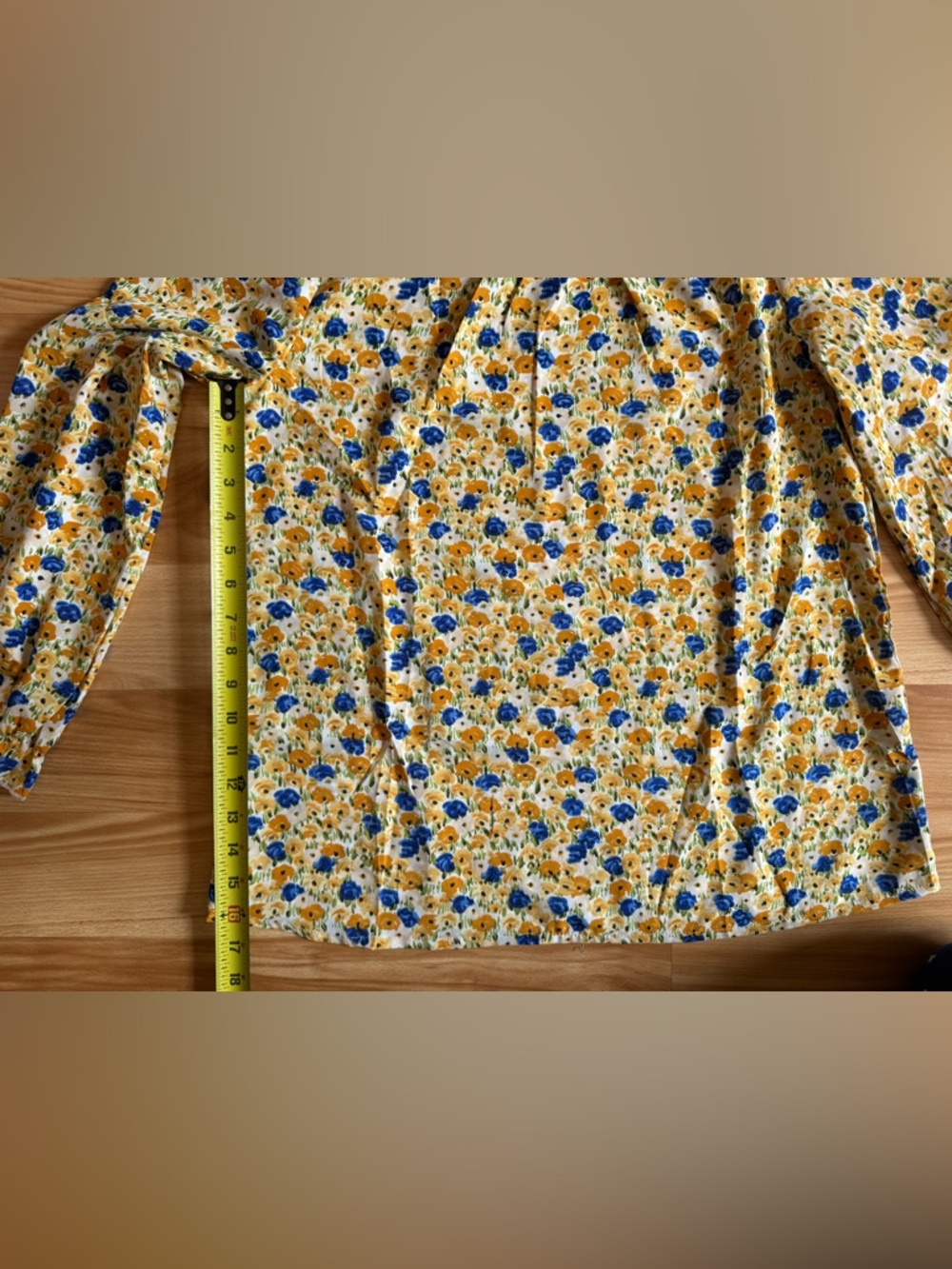 Women’s Yellow Floral BTFBM Long Sleeve Blouse Medium - Picture 3 of 5